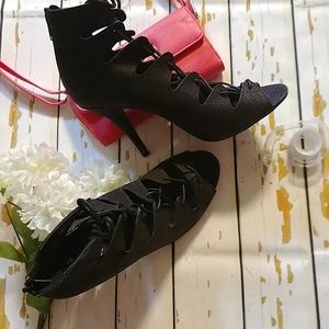 Charlotte Russe Ribbon Laced Up Heels